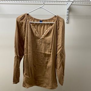 Old Navy Pop Over Top 3/4 Length Sleeve Tan - Large
